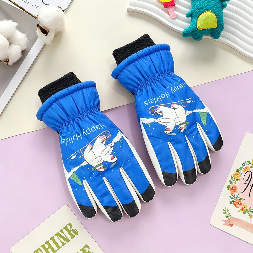 Kids' Winter Ski Gloves: Waterproof, Windproof, Thick Fleece-Lined for Boys & Girls Snow Play, Cycling, and Outdoor Activities
