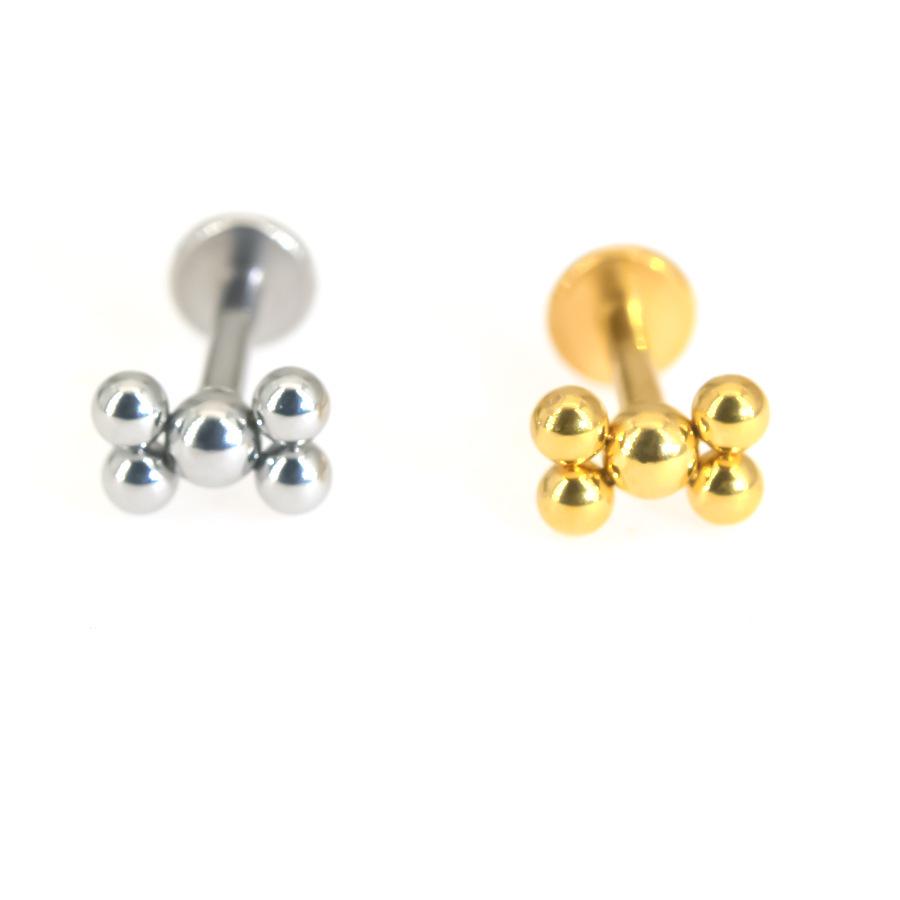 Stainless Steel Diamond-Inlaid Lip Stud Piercing Earring, 1.2*6/8mm.