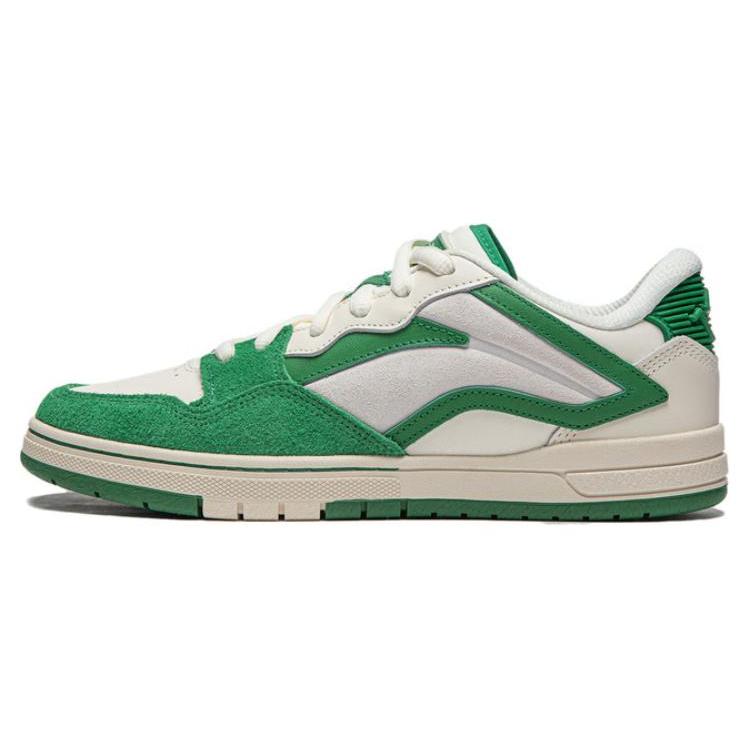 New LiNing Wave Pros Cushioning Low Top Skateboard Shoes Men's Green White AEPU017-4