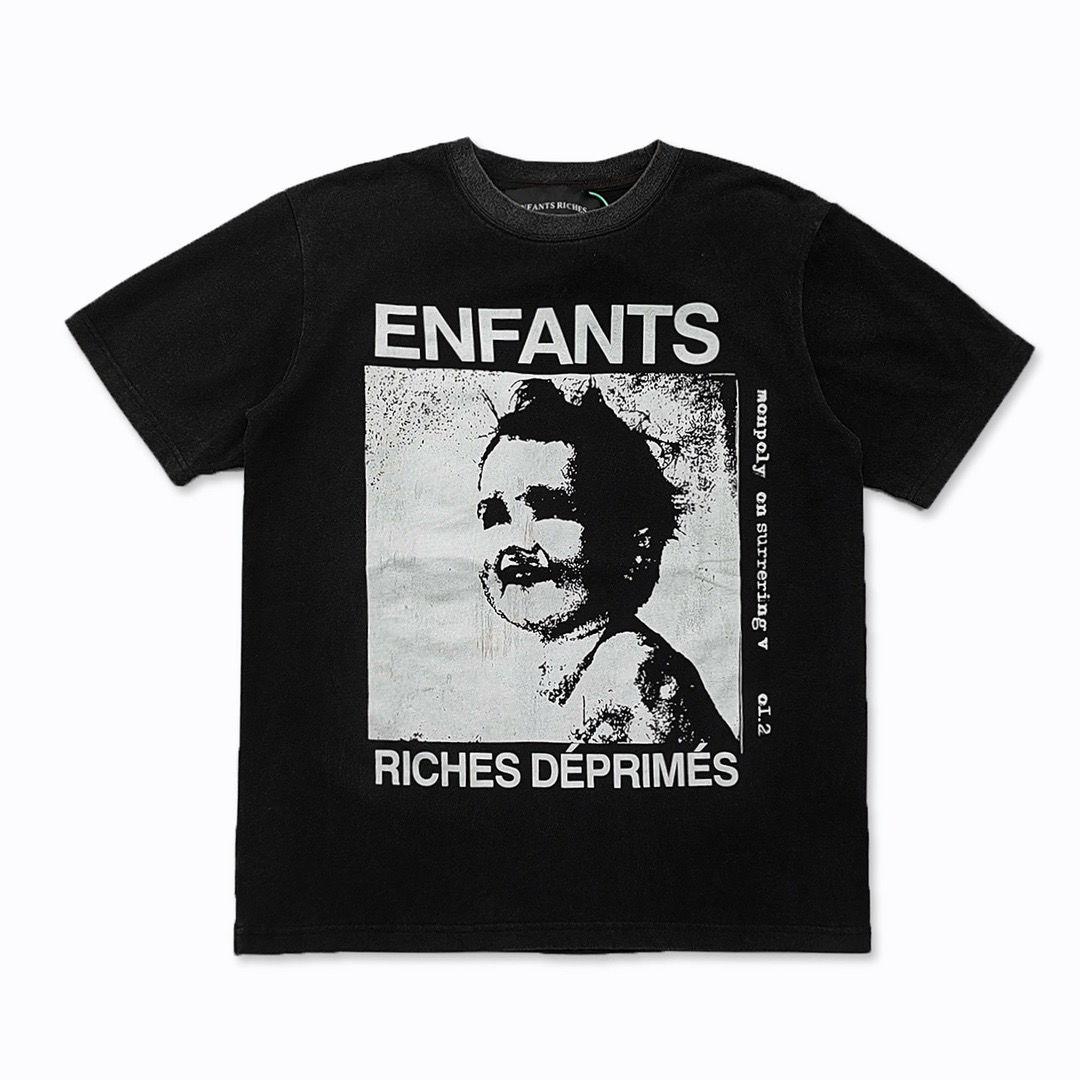 BenberFashion ERD Melancholie Trendy Merk Tweede Generatie Portret High Street Print Los Heren T-shirt Retro Ronde Hals Korte Mouw M