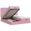 Ottoman Bed with Mattress and LED Pink 160 X 200 Cm Velvet