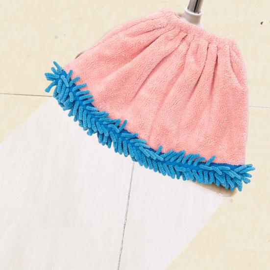 Coral Velvet Broom Cover Quick Drying High Water Absorption Elastic Closure Snap-Fit