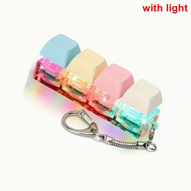 Key Keyboard Keychain Keyboard Fidgets Toys Keycap Stress Relief Clicker Keychains Decompression Toy Button Keycap Key Chain
