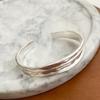 PANJBJ 925 Sterling Silver Irregular Geometry Texture Bangle Bracelet for Women Girl Minimalism Jewelry Gift Dropshipping