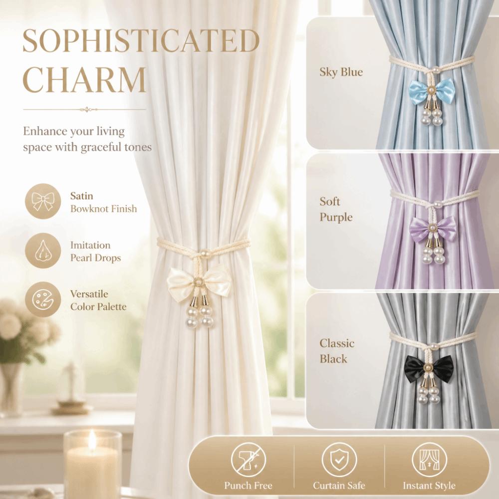 2Pcs Minimalist Curtain Ties Adjustable Curtain Holdbacks Bows Curtain Tiebacks  Sheer Curtains