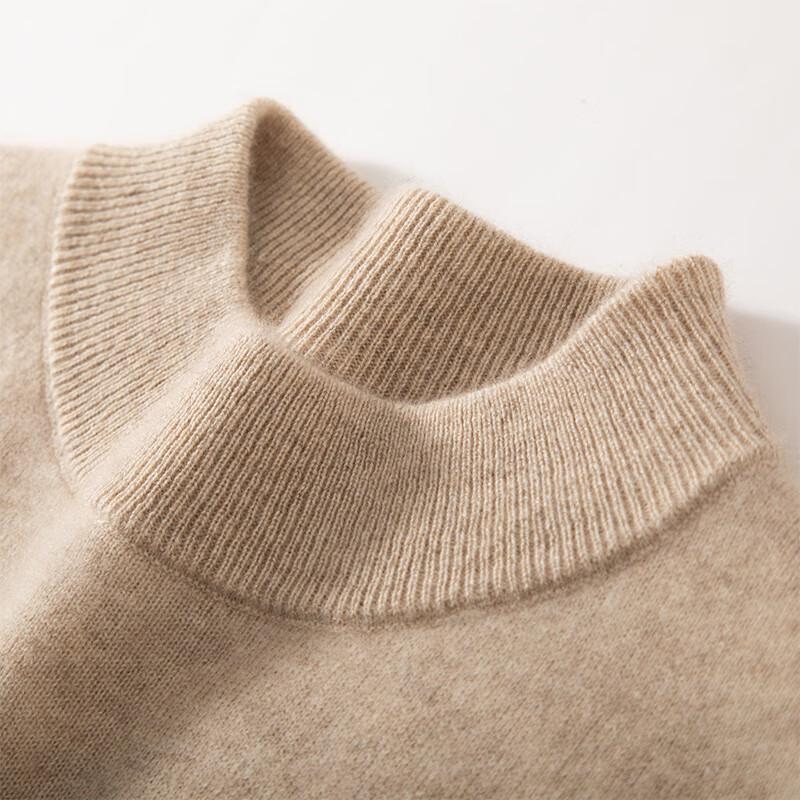 Fanzhen Men's Half-High Neck Cashmere Blend Sweater