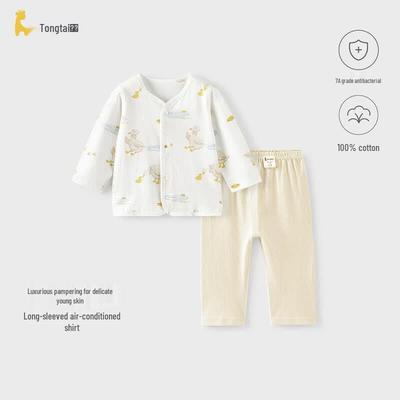 TONGTAI Kids Summer Pure Cotton Long-Sleeve Pajama Set
