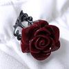 Gothic Red Rose Rings Pagan Vintage Halloween Cool Girl Gift Party Jewelry Rings