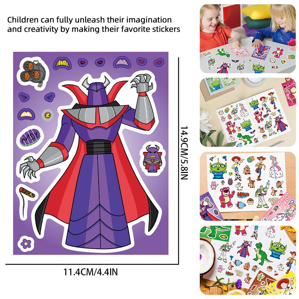 8sheets Disney Cartoon Toy Story Make a Face Puzzle Stickers Make Your Own DIY Assemble Jigsaw Game Party Decoration