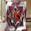 Manta de Franela Estampada de Cristiano Ronaldo Agradable al Tacto Cálida Manta Decorativa para Sofá Cama Interior Uso Diario