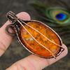 Baltic Amber Gemstone Copper Wire Wrap Jewelry Pendant 2.84