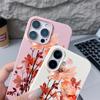 Handyhülle mit rosa Blumenmuster, Lederstruktur für iPhone 16 Pro 15 14 13 12 Pro Max, stoßfest, matt, schlank, einfarbig, TPU, weich, sturzsicher
