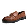 Fashion High Quality Loafers Men's Slip-On Crocodile Pattern Tassel Casual Shoes Business Dress Shoes Men's 38-46 Size Plus Men's Shoes