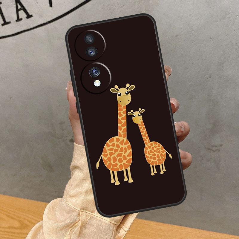 Cute Cartoon Giraffe Case For Honor Magic 7 Pro 5 6 Lite Cover For Honor 90 70 50 400 200 X9 X8a X8b X9a X9b X9c