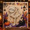 3d Faux Pearl Mosaic Art for Adults Halloween Kit, Cute Ghost Skeleton Painting Room Decor DIY 3D Craft Kit Adults, Fall Home Handmade Gift Lovers