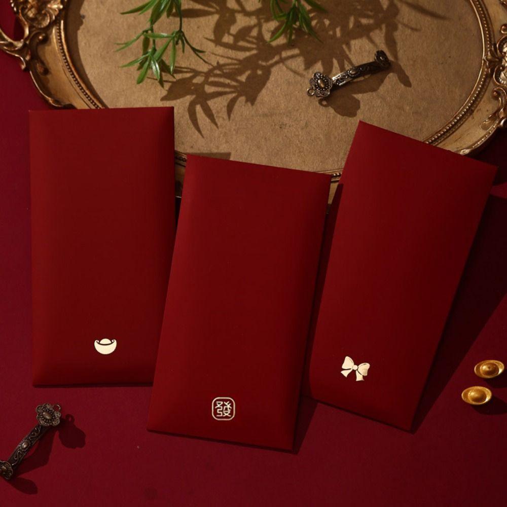 6Pcs Chinese Style Red Packets Spring Festival 2026 Luck Money Bag Creative Red Envelopes