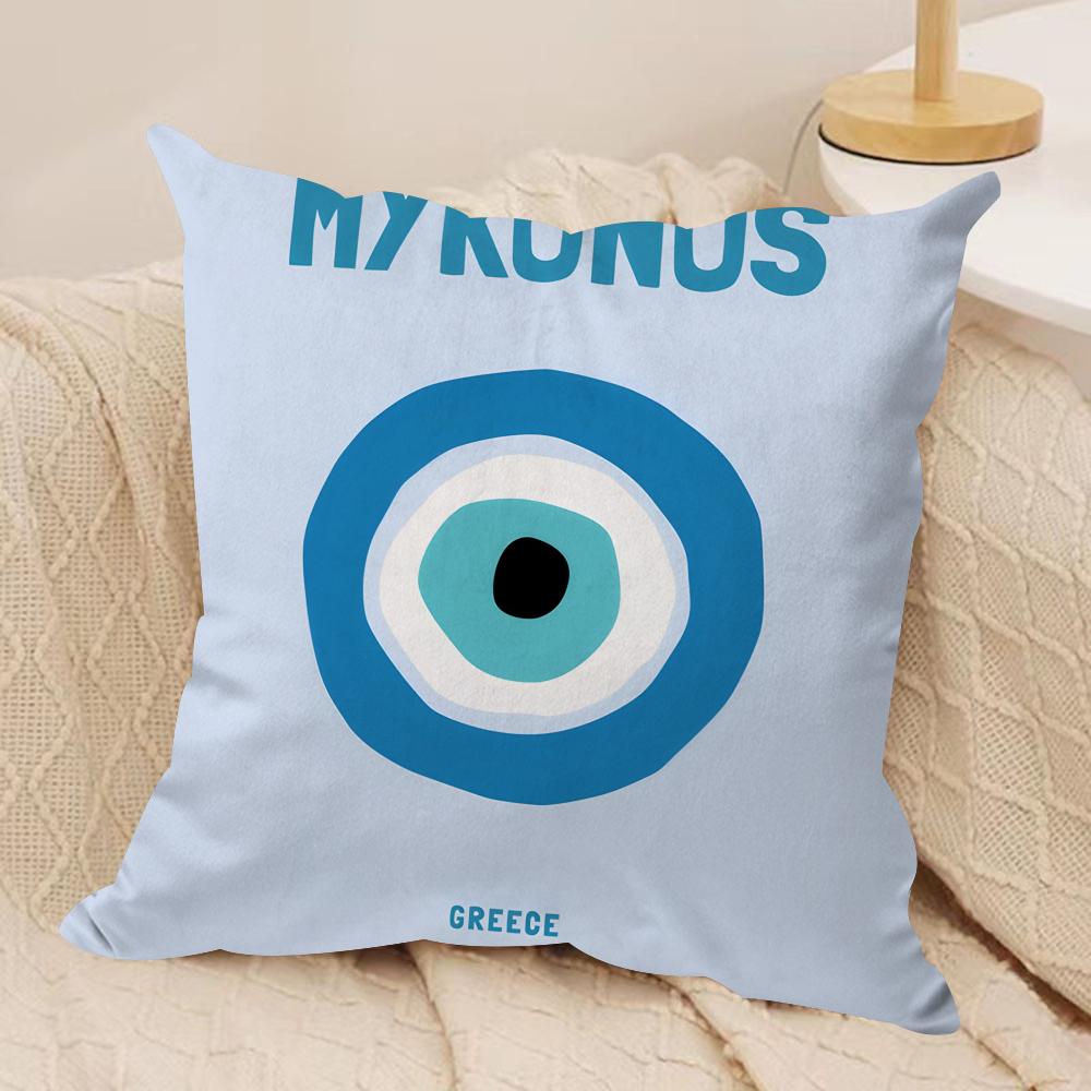 Travel Vacation Series Cushion Cover Silky Short Plush Invisible Zipper Dustproof Sofa Pillow Case For Home Decor