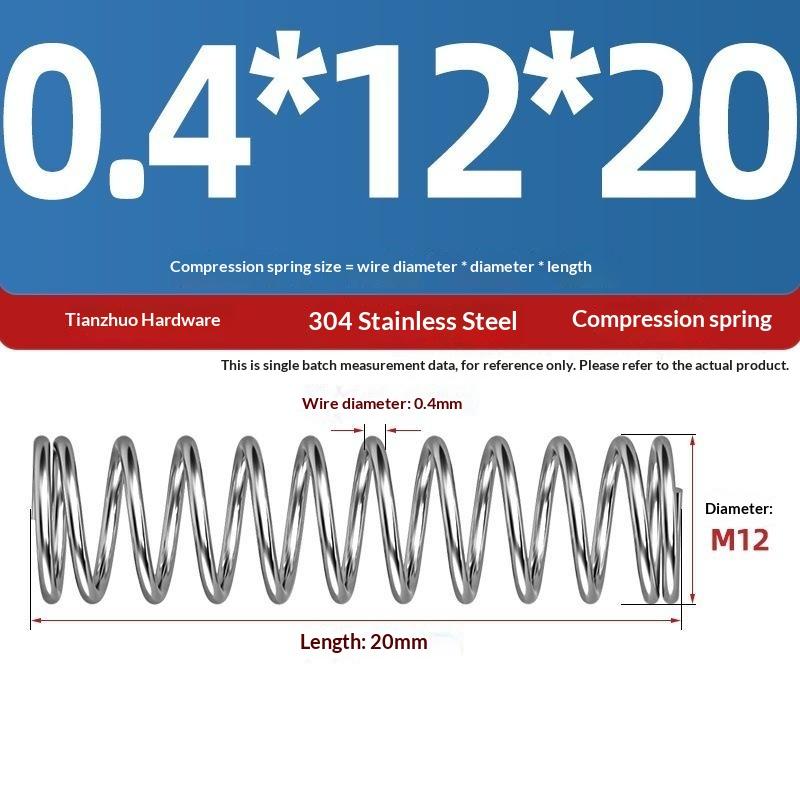 Spring Steel Pressure Return Spring Assortment 0.3/0.4mm Wire Dia 5-20mm Length for Hobbyist Craft Making Projects