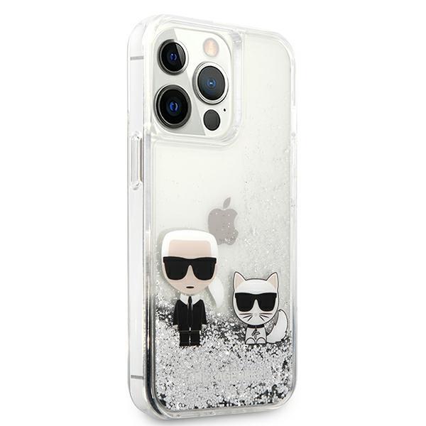 Karl Lagerfeld Klhcp13Xgkcs 13 Pro Max6,7 Srebrny/Silver Hardcase Liquid Glitter Karl&Choupette
