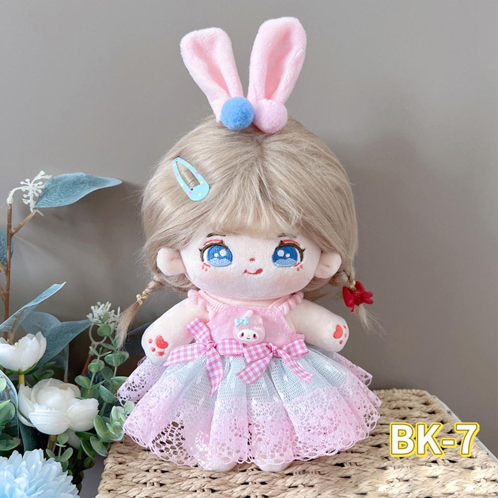 20CM Baumwolle Puppe Strampler Cartoon Plüsch Puppe Ersatz Outfit Lolita Kleid Spielen Haus Zubehör Mini Kleidung