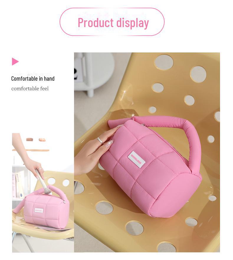 Candy Color Cotton Cosmetic Storage Bag - Large Capacity & High-end