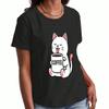 Maglietta in Cotone Unisex Gatti Carini Con Cibo, Stampa di Alta Qualità in Puro Cotone, Resistente, Casual e alla Moda, Adorabile Design di Gattino Con Bubble Tea