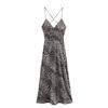 Fashion Style 2024 Autumn New Women's Clothing Stylish Silk Satin Texture Leopard Print Sling Dress 8775500