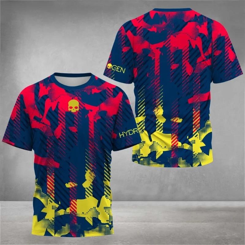 Quick-drying T-shirt men summer 2025 men's tennis running 3D printing outdoor daily summer fashion round neck quick-drying short