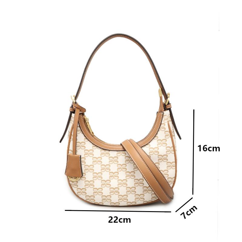 Classic Print Shoulder Crossbody Bags Casual PU Leather Hobo Underarm Bags Luxury Women's Clutch Bags Fashion Female Handbags