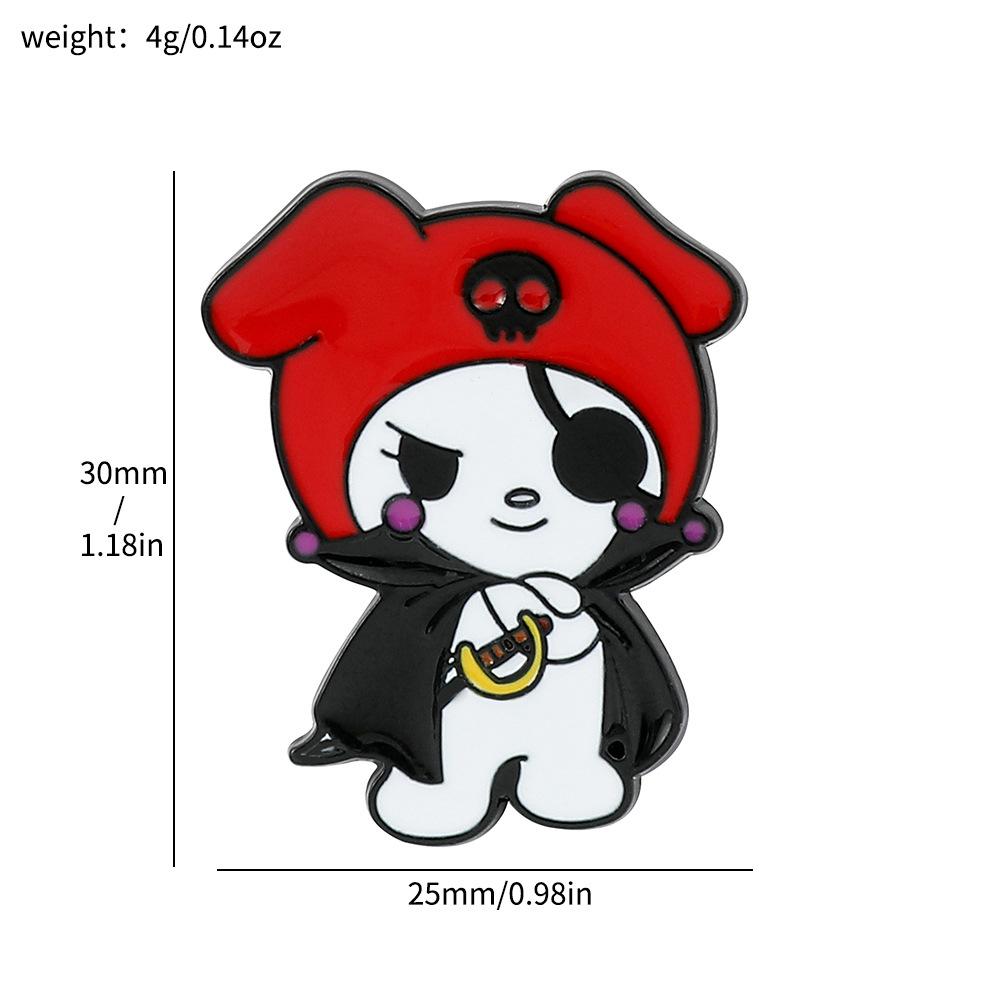 Cute Creative Personality Sanrio Brooch Pirate Pudding Dog Ragdoll Jade Cinnamon Dog Kulomi Badge