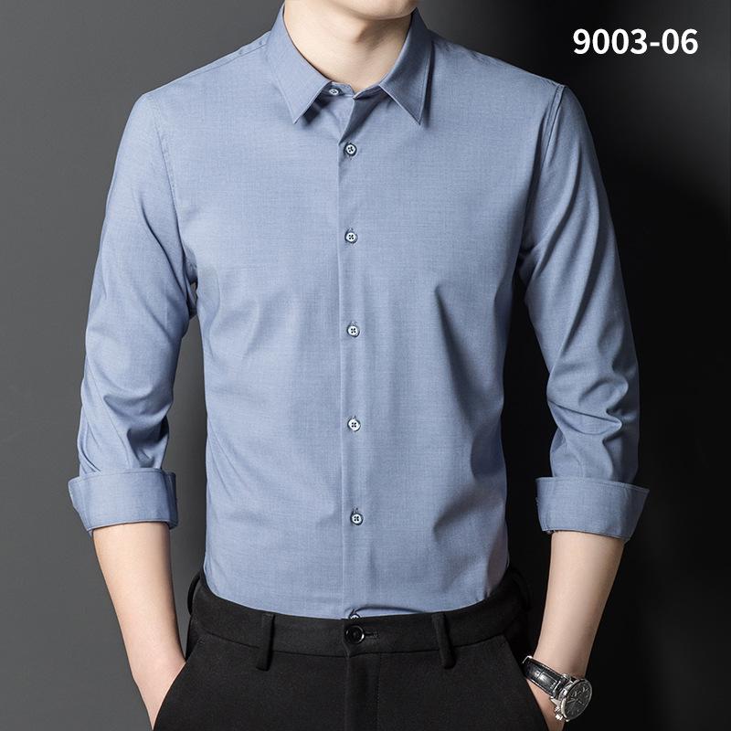 Męska koszula z długim rękawem z włókna bambusowego, elastyczna – nie wymaga prasowania, wielokolorowa, strój biznesowy casual