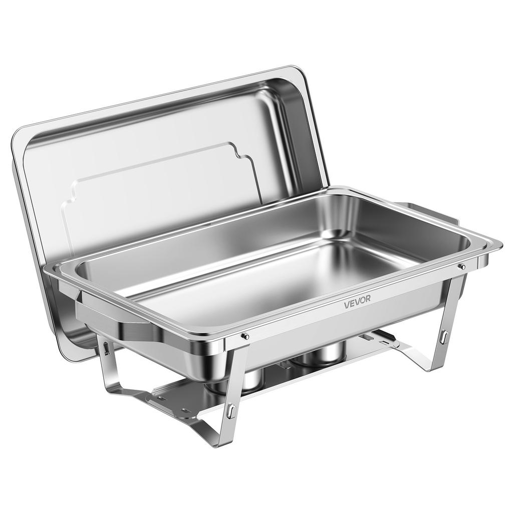 VEVOR 4 Packs Chafing Dishes for Buffet Set, 8.5L Stainless Steel Chafer, for Banquet Party Wedding, Rectangle Buffet Server Warmer
