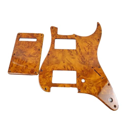 

Electric Guitar Pickguard Set HH ST Wooden Guitar Top and Back Cover Electric Guitar Pickguard (E)