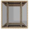 3 piece bistro set with cushions beige poly rattan