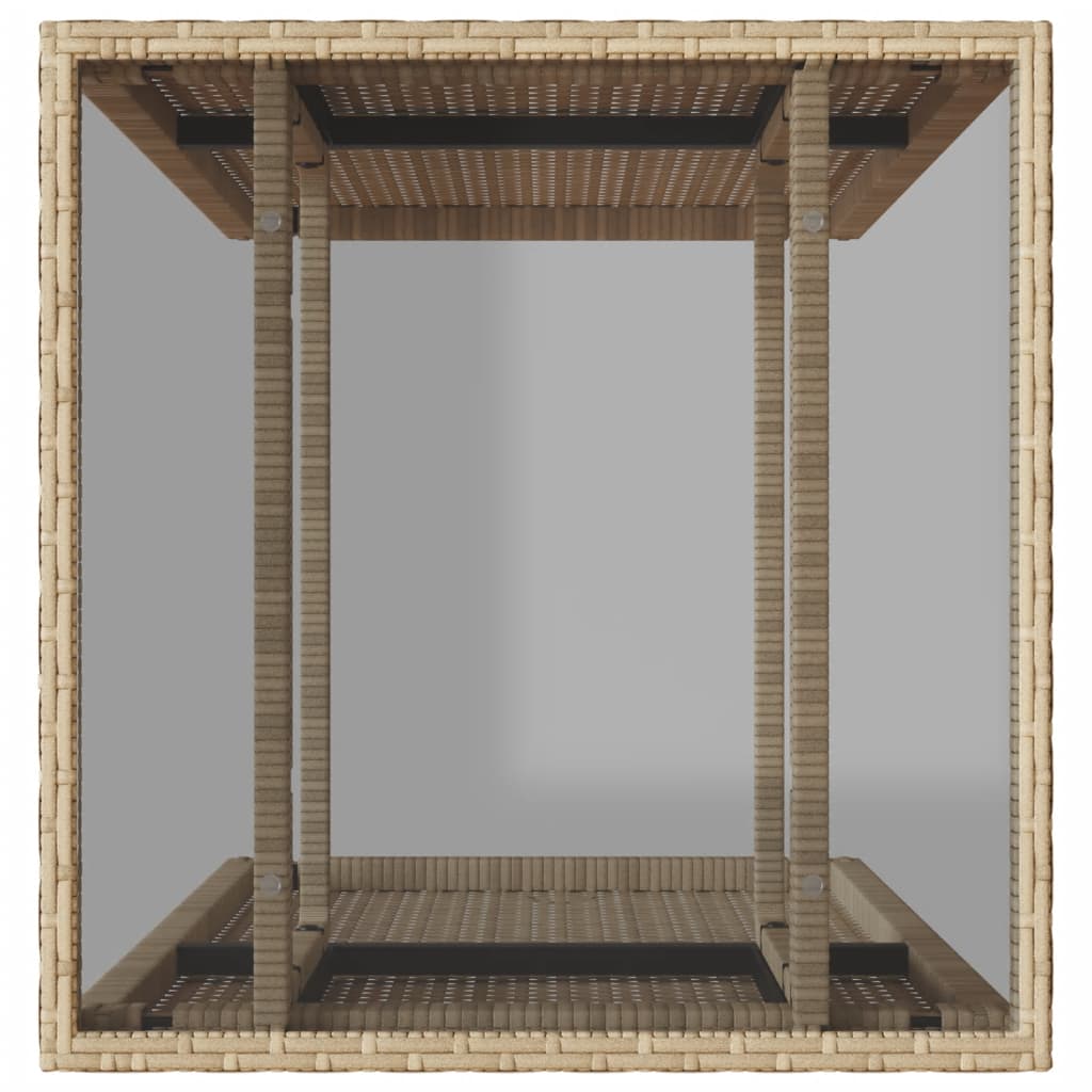 3 piece bistro set with cushions beige poly rattan