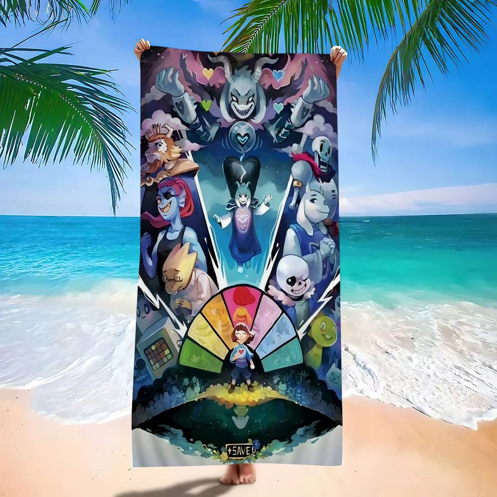 Game U-Undertales Bath Towel Microfiber Soft Water Absorbing Breathable For Girl Kids Decorative Cartoon Beach Towel