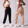 Women's Quick-Dry Pleated Cropped Running Pants with Drawstring