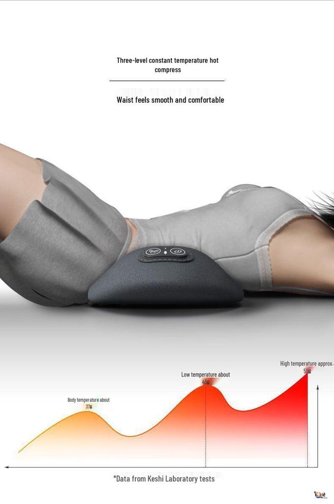 Heated Lumbar Support Massage Pillow for Sleep and Rest