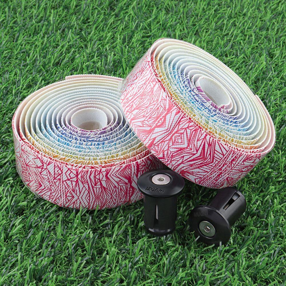Two Rolls with Handle Blocking Cycling Handlebar Tape Gradient Color Wrap Handle Tape MTB