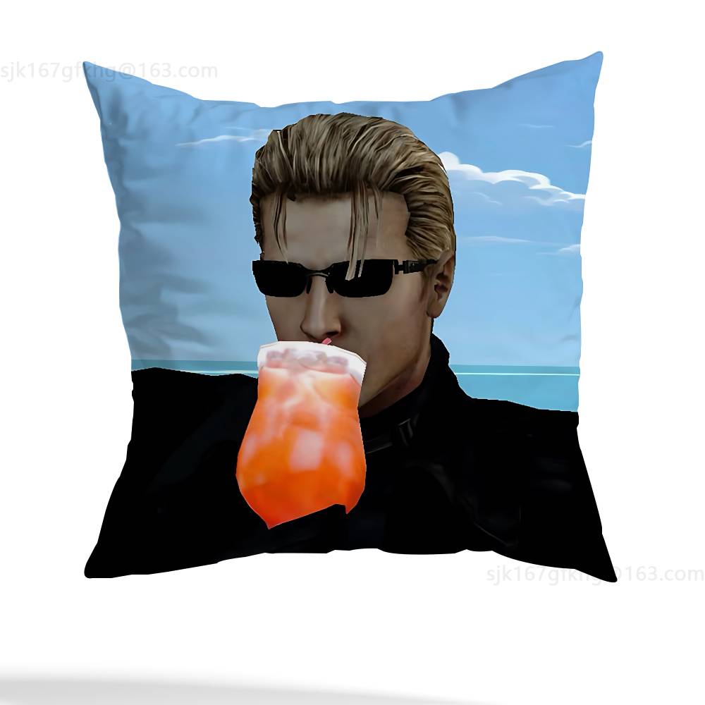 Albert Wesker Pillow Case Anti-dustmite Pillowcase Invisible zipper silky short plush Sofa cushion cover