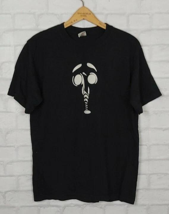 

VINTAGE RETRO 90S BRIGHT BOLD GASMASK RESPIRATOR PUNK USA CRAZY T-shirt TOP XL