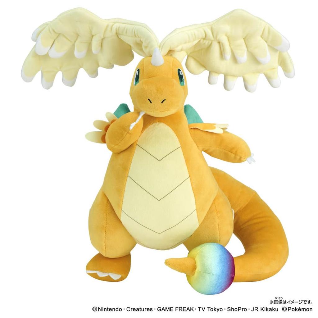TAKARA TOMY Pokémon Mega Dragonite Plush Toy (Approx. 33cm Tall)