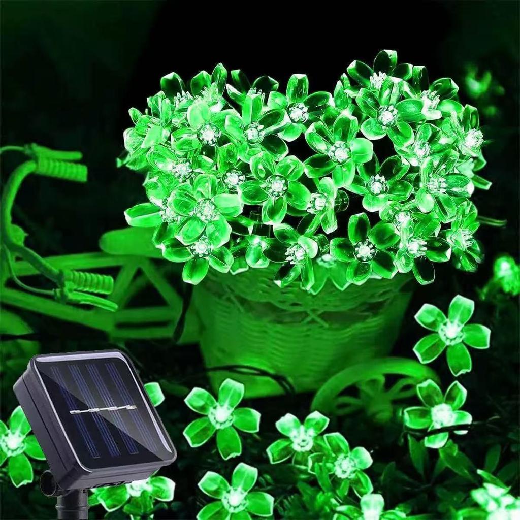 Cherry Blossom Solar LED String Lights: Colorful Outdoor Decor for Courtyards, Campgrounds, Weddings, Birthdays & More