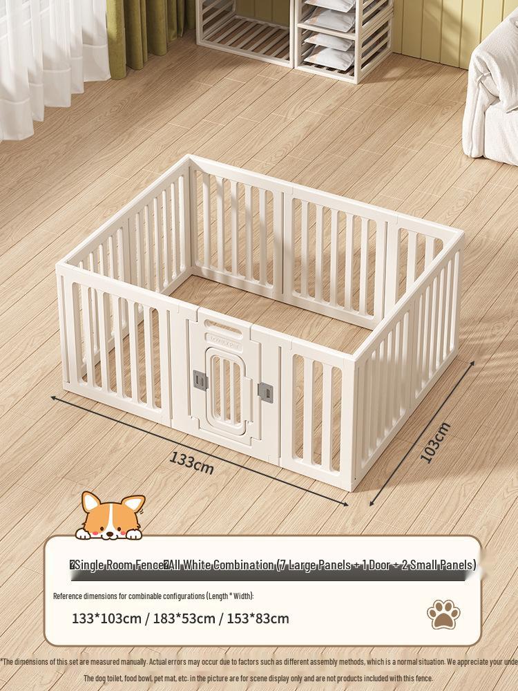 Gray & White Color Block Puppy Playpen for Small to Medium Dogs - Indoor Pet Crate & Isolation Fence