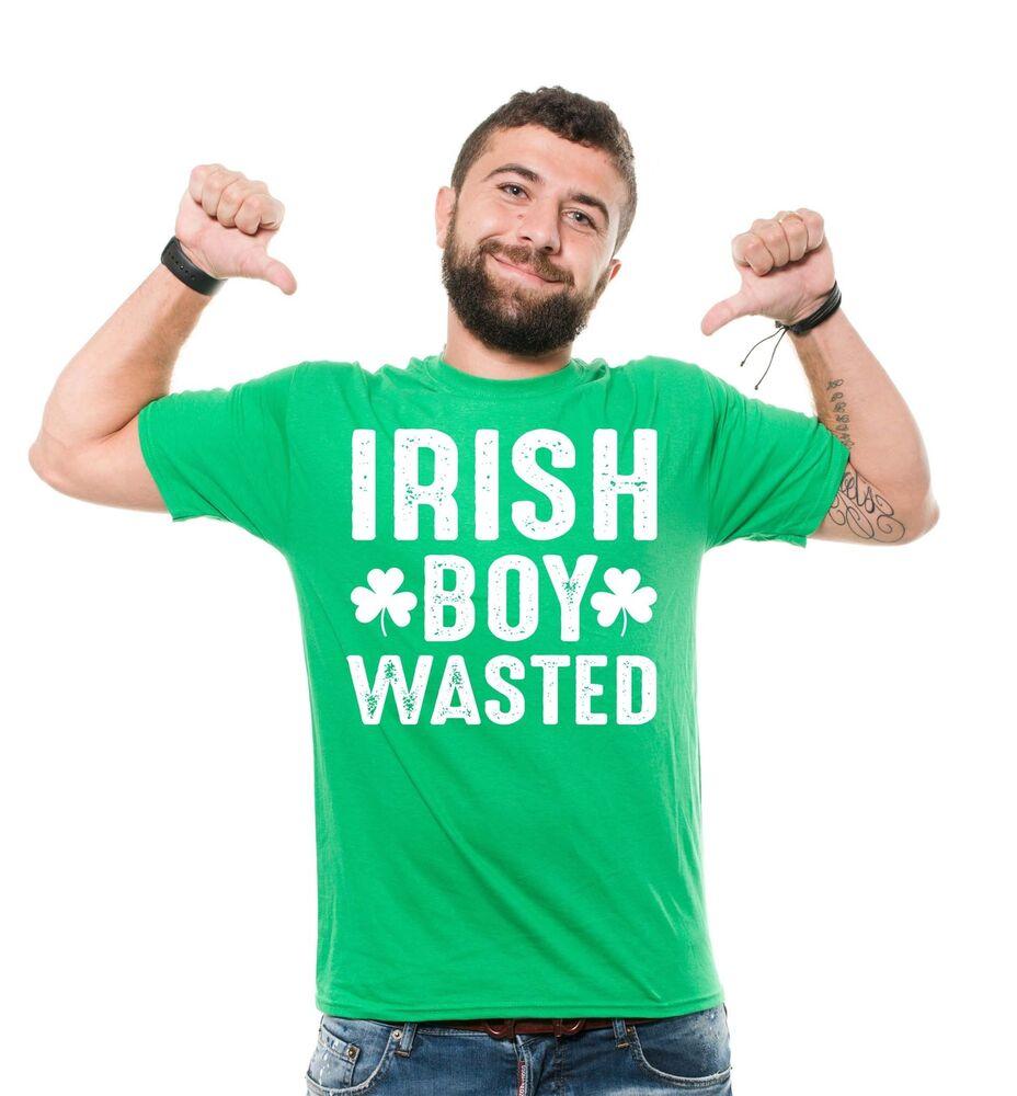 Irish Boy Wasted Shirt Irish St Patrick s Day Tee Saint Patricks Gifts For Him Unisex T-Shirt XXL