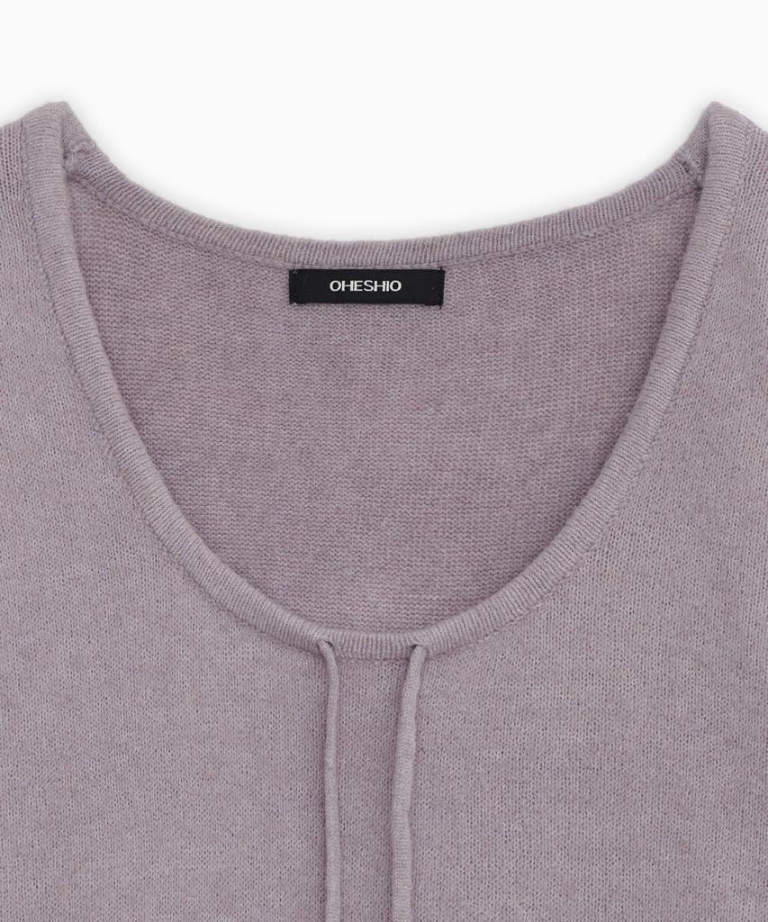 OHESHIO Soft Alpaca Layered U-Neck Knit, Lavender