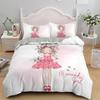 Cartoon Lovely Girls King Queen Duvet Cover Cute Little Girl Pattern Bedding Set Kids Pink Pretty 2/3pcs Polyester Quilt Cover