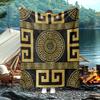 Black Gold Greek Key Vintage Throw Blanket,Warm Living Room,Lap Cover,Birthday Anniversary Home Casual Gathering Present