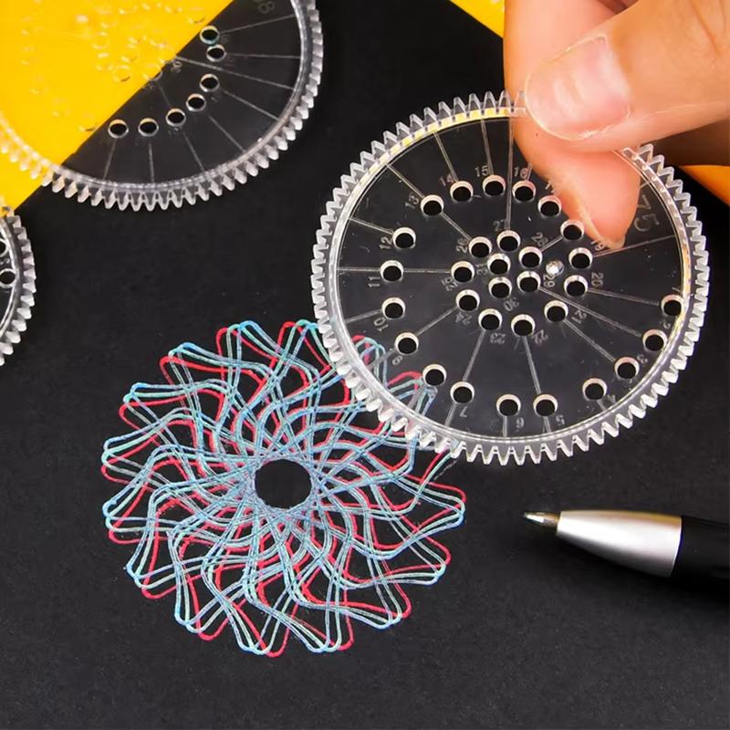 Lustiges Spirograph Zeichenspielzeug Set Kreative Zahnräder Geometrie Schablonen Malvorlage Kunsthandwerk Kinder Pädagogisch Schüler Geschenke