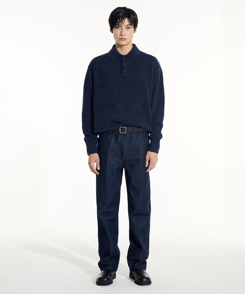 SIECLE Alpaca Polo Knit (Navy)